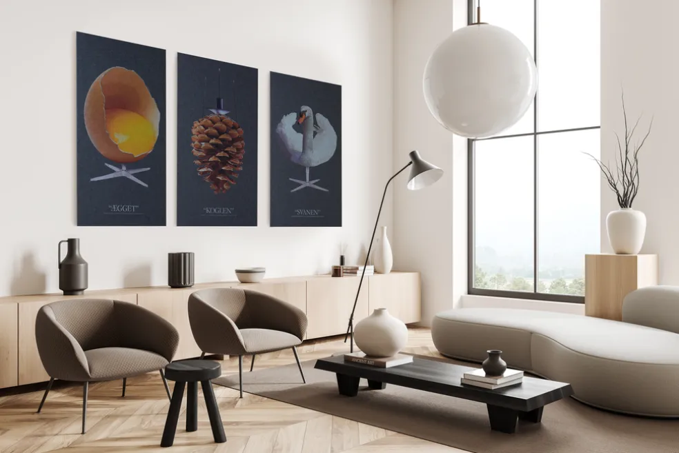 Akustikbild Art-Acoustic Ägget Mörkgrå Fibrotech