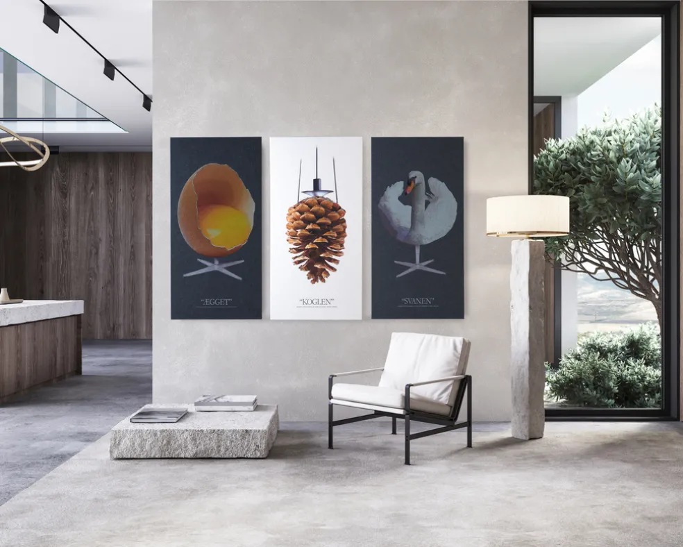 Akustikbild Art-Acoustic Svanen Mörkgrå Fibrotech