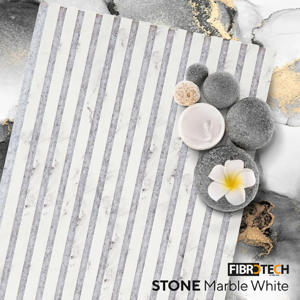 Akustikpanel Marble White Stone 18 x 520 x 2440 mm Fibrotech