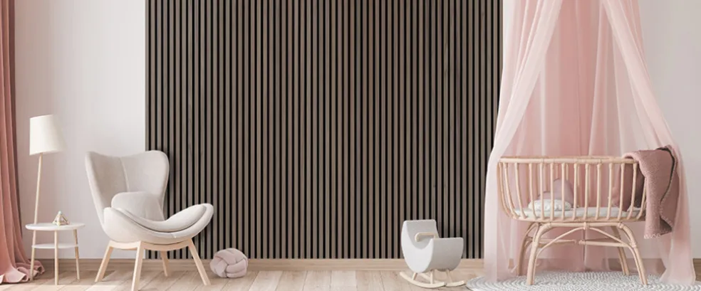 Akustikpanel Proff Walnut 22 x 605 x 3000 mm Fibrotech
