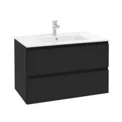 Badrumskommod Deluxe Mattsvart 80 cm REN