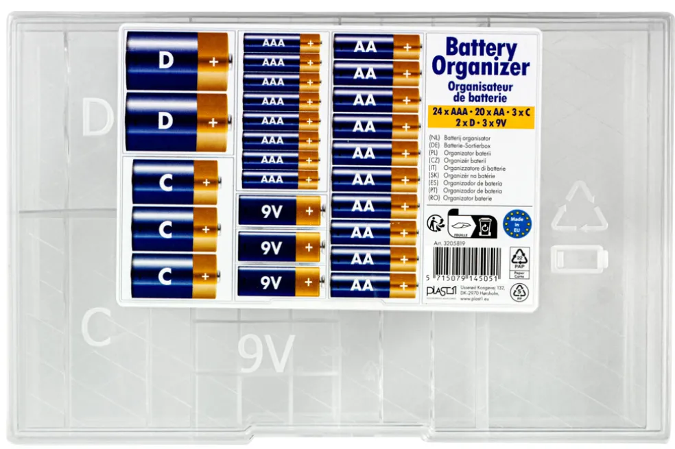 Batterilåda 6 fack Plast1