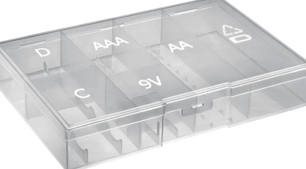 Batterilåda 6 fack Plast1