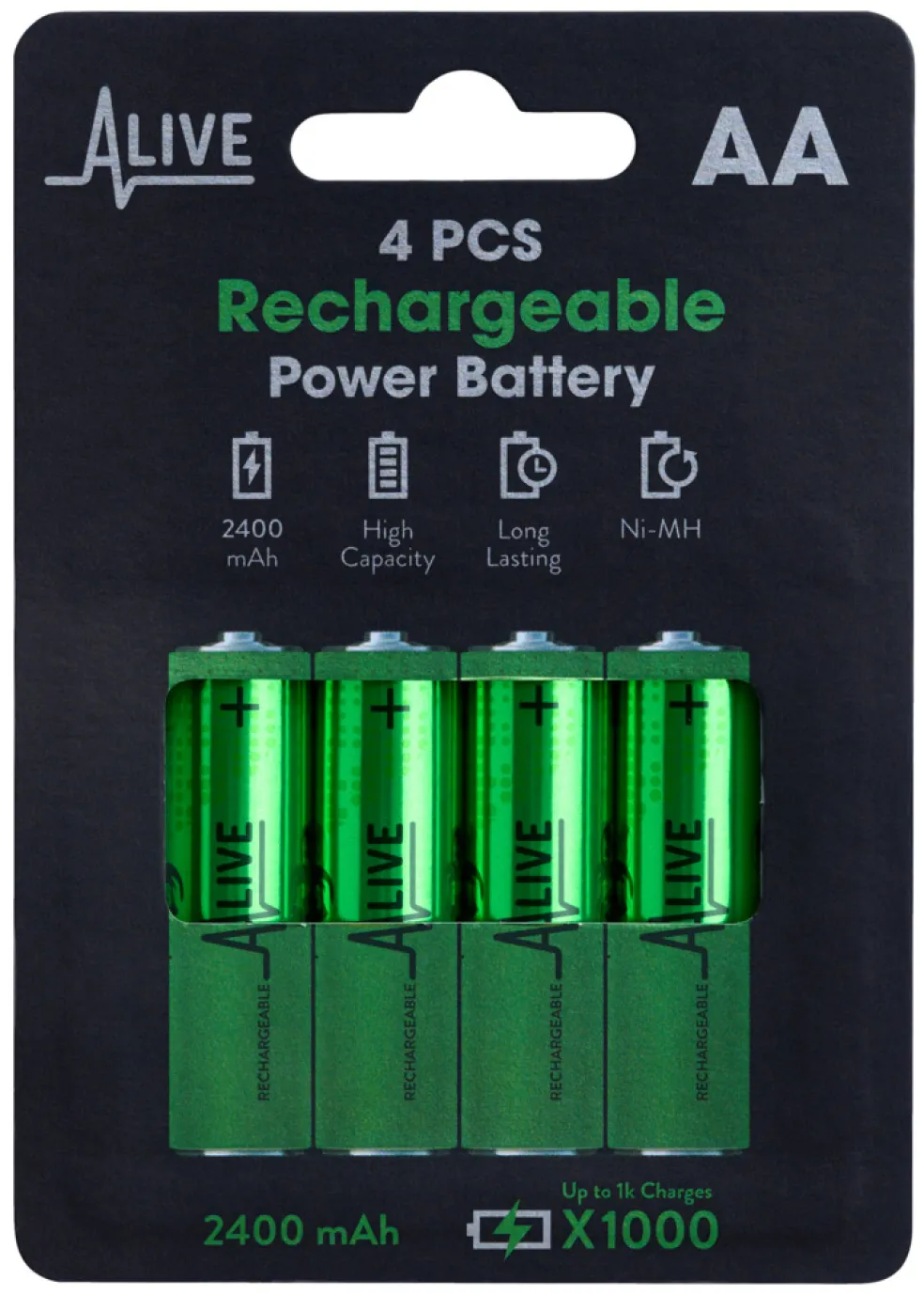 Batteri Uppladdningsbart AA 4-pack