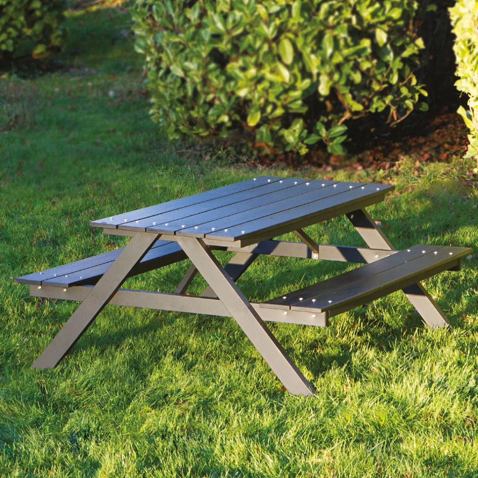 Bord-/bänkset Junior A-modell Svart 116 x 109 cm Hortus