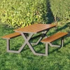 Bord-/bänkset X-modell Teak 176 x 151 cm Hortus