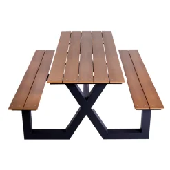 Bord-/bänkset X-modell Teak 176 x 151 cm Hortus