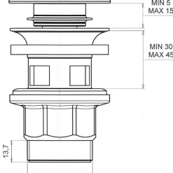 Bottenventil Pop-up 32 mm GG Carat