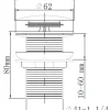 Bottenventil Pop-up Gunmetall Ø66 x 80 mm