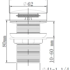 Bottenventil Pop-up Koppar Ø66 x 80 mm