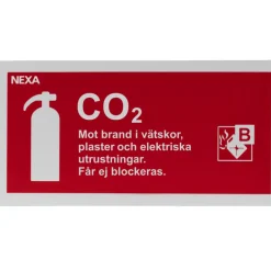 Brandskylt Brandsläckare Koldioxid 10 x 20 cm Nexa