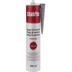 Bygg- & Sanitetssilikon Grå 300 ml Stabile