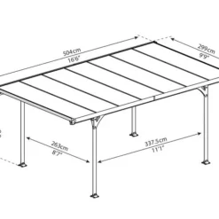 Carport Verona 504 x 299 cm Antracit Canopia by Palram