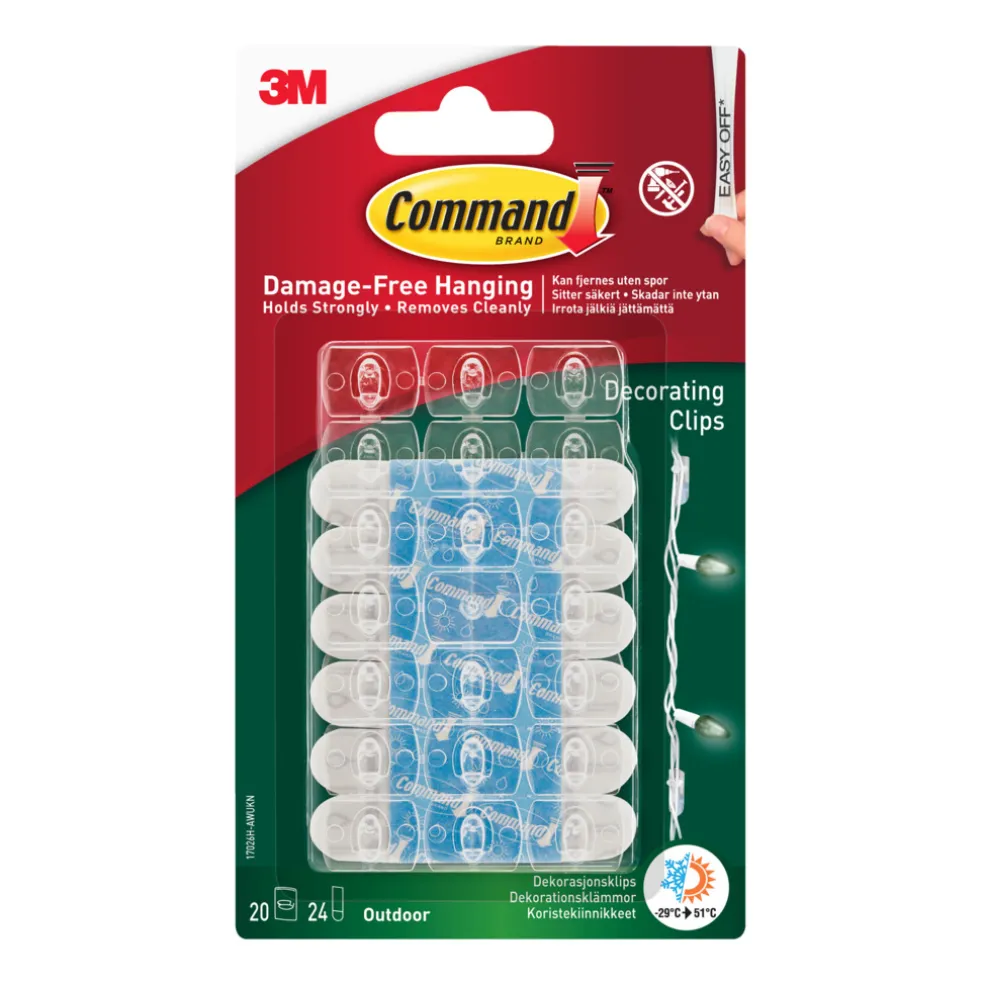 Dekorationsklämmor Utomhus 20-pack Command