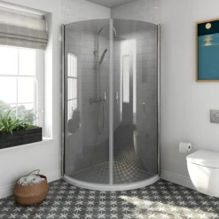 Duschhörna Rökfärgad 90 x 90 x 195 cm BathZone