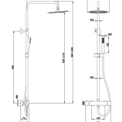 Duschstångset Koppar Ø250 mm