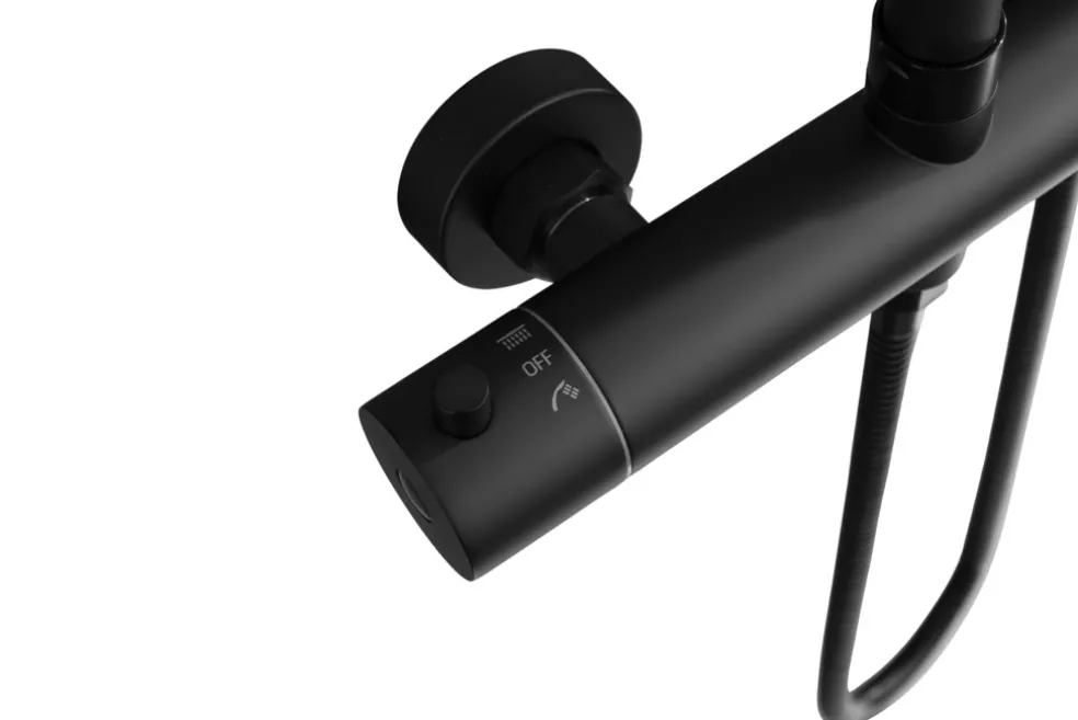 Duschstångset Svart Ø250 mm