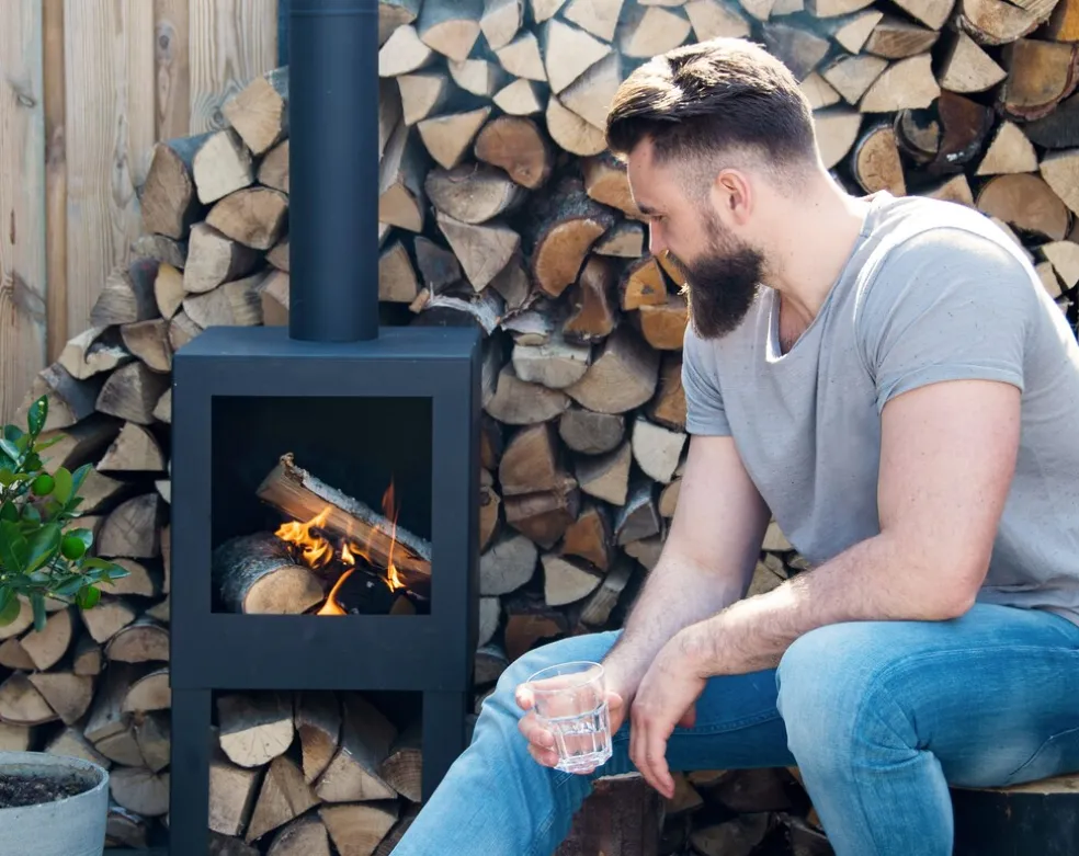 Eldstad Svart Utomhus Gardenlife Fire