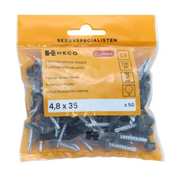 Farmarskruv C2 4,8 x 35 mm Svart 50-pack Heco