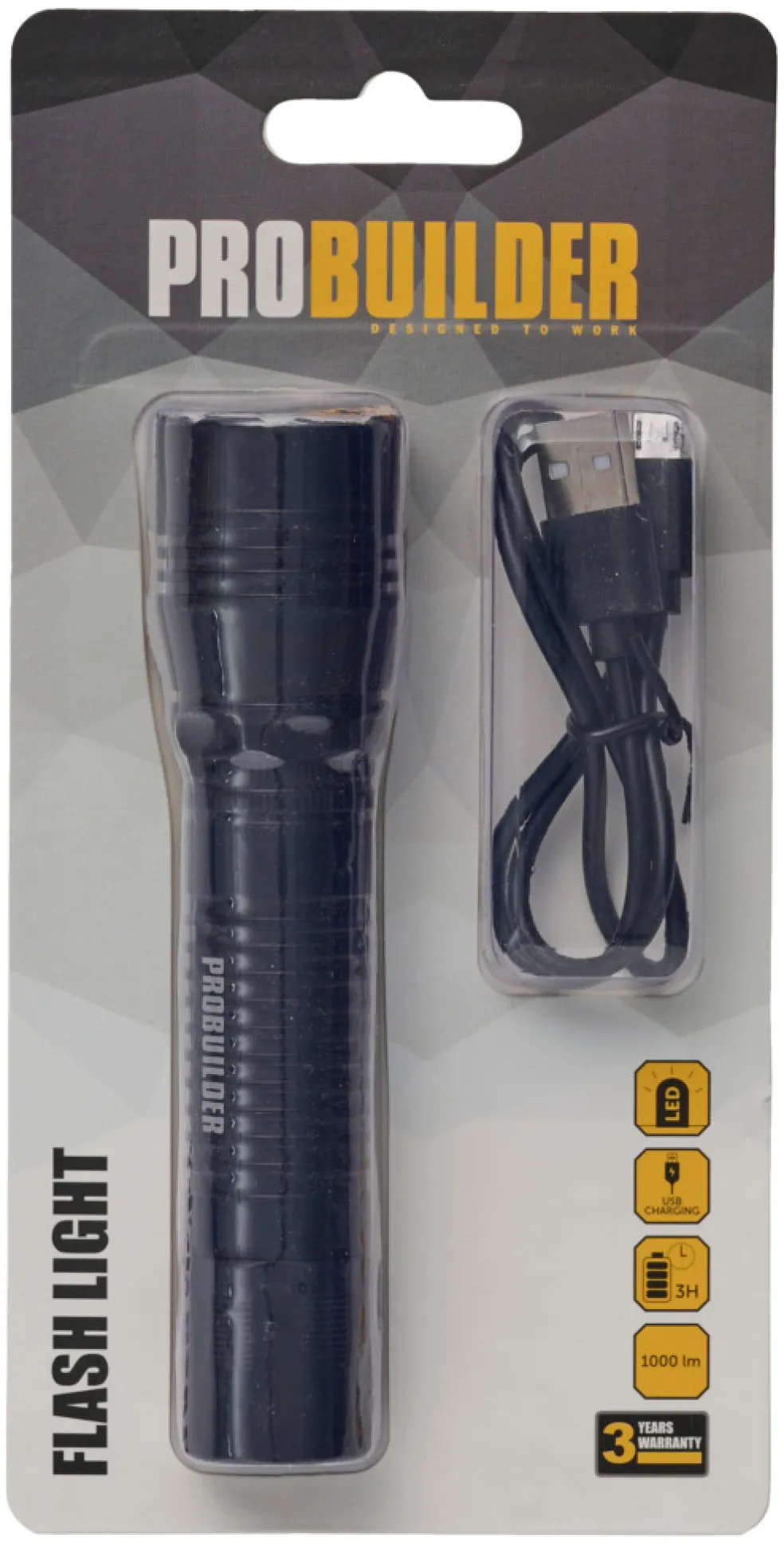Ficklampa LED USB 1000 lumen