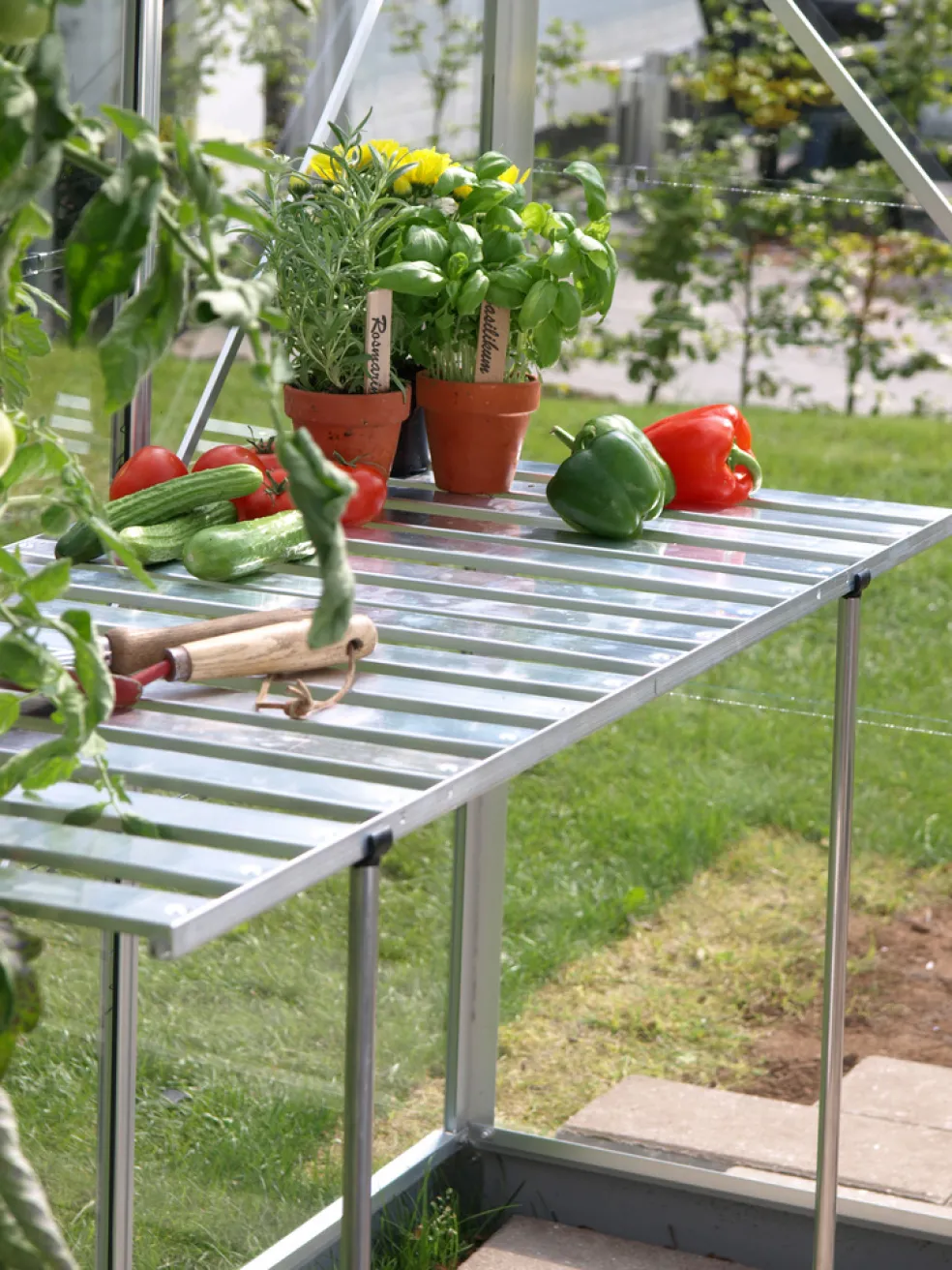 Fällbord Växthus 1200 x 500 x 750 mm Alu Vitavia
