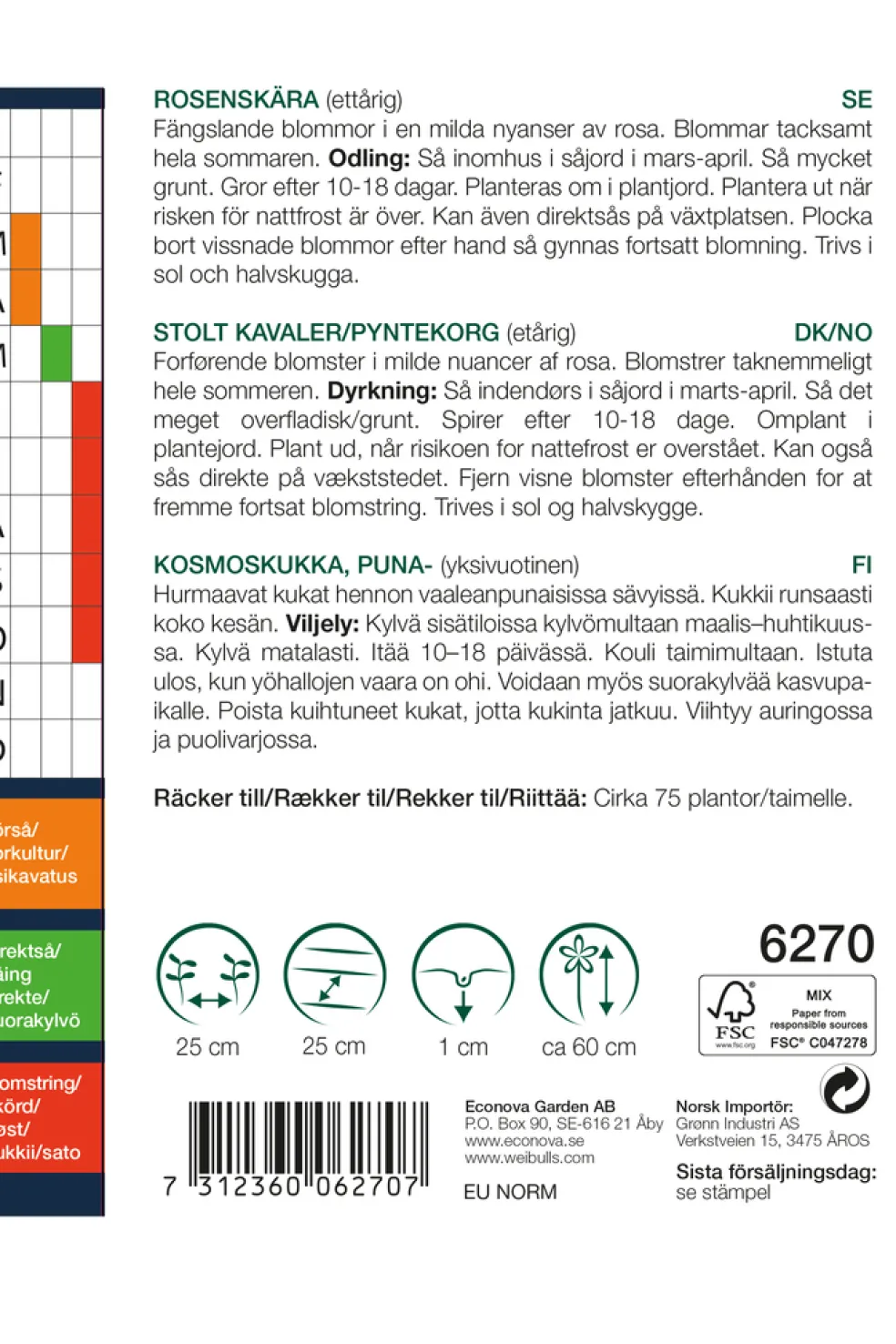 Frö Rosenskära 'Sensation Gloria' Weibulls