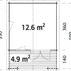 Friggebod Kristian 12,6 m² 360 x 360 cm Palmako