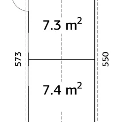Förråd Aksel 14,7 m² 273 x 550 cm Palmako