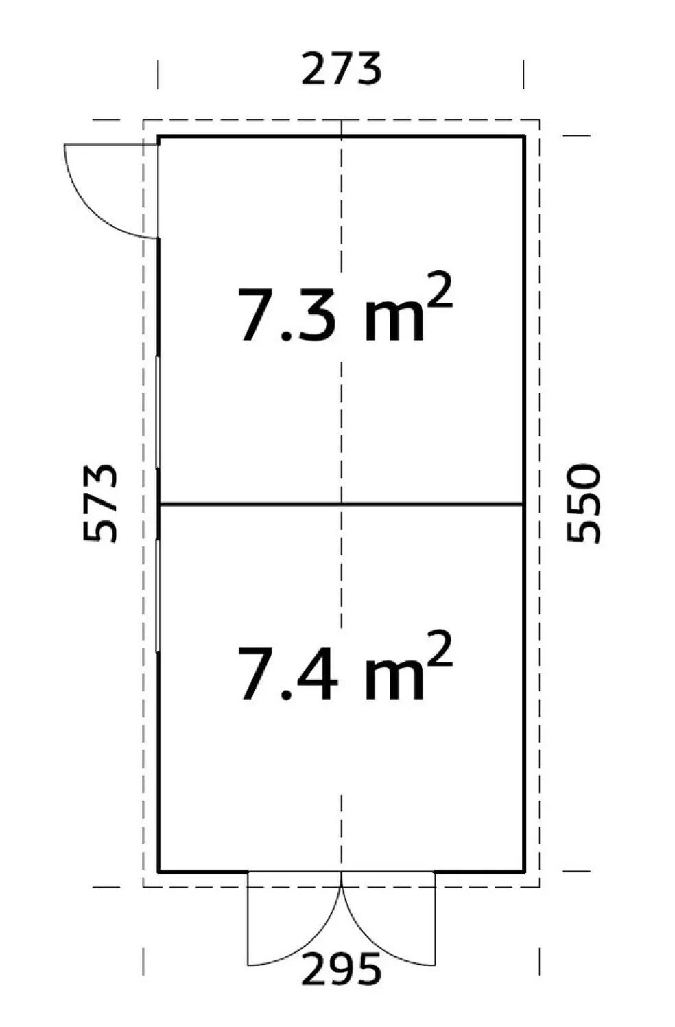Förråd Aksel 14,7 m² 273 x 550 cm Palmako