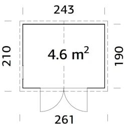 Förråd Aksel 4,6 m² 243 x 190 cm Palmako