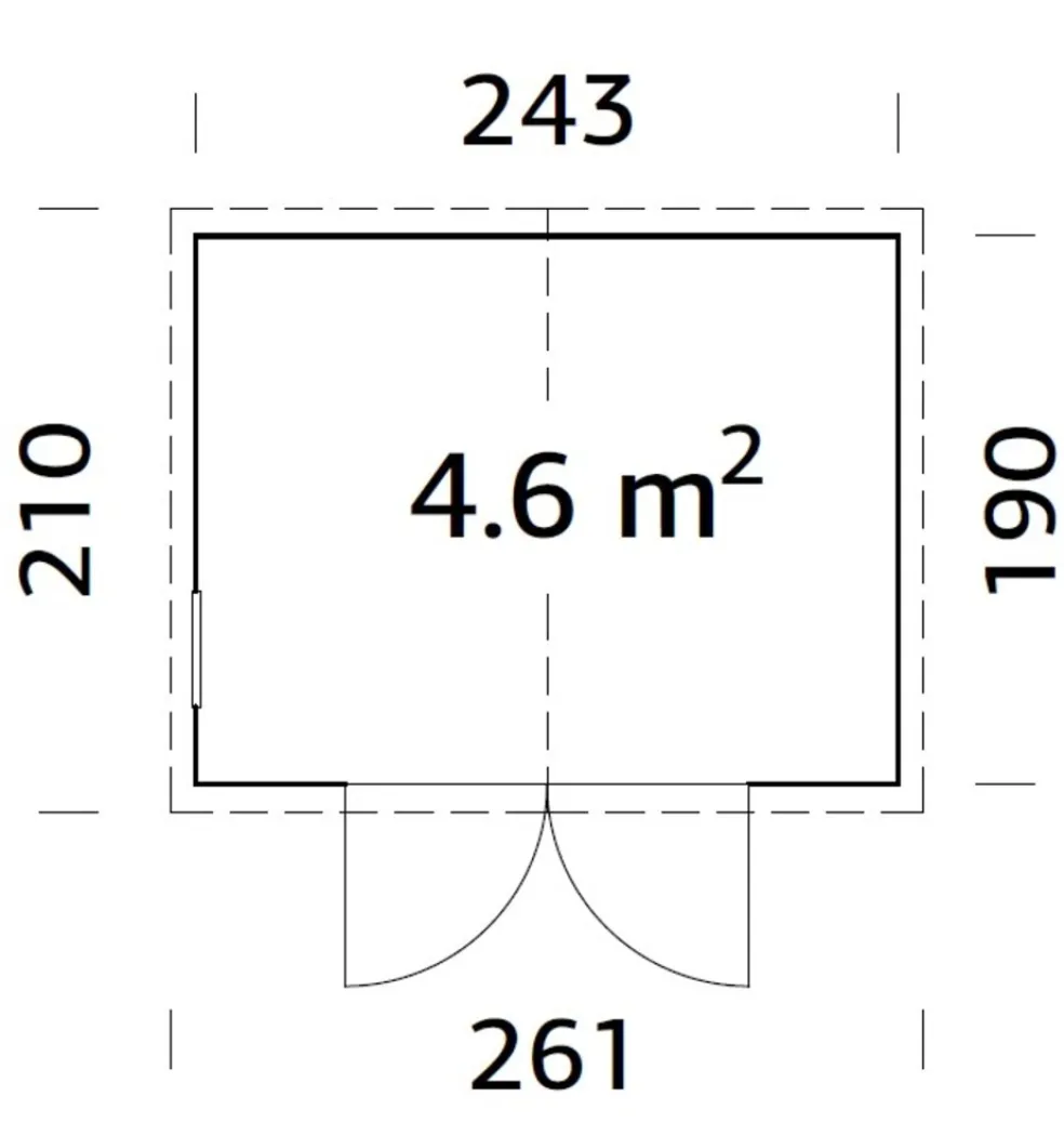 Förråd Aksel 4,6 m² 243 x 190 cm Palmako