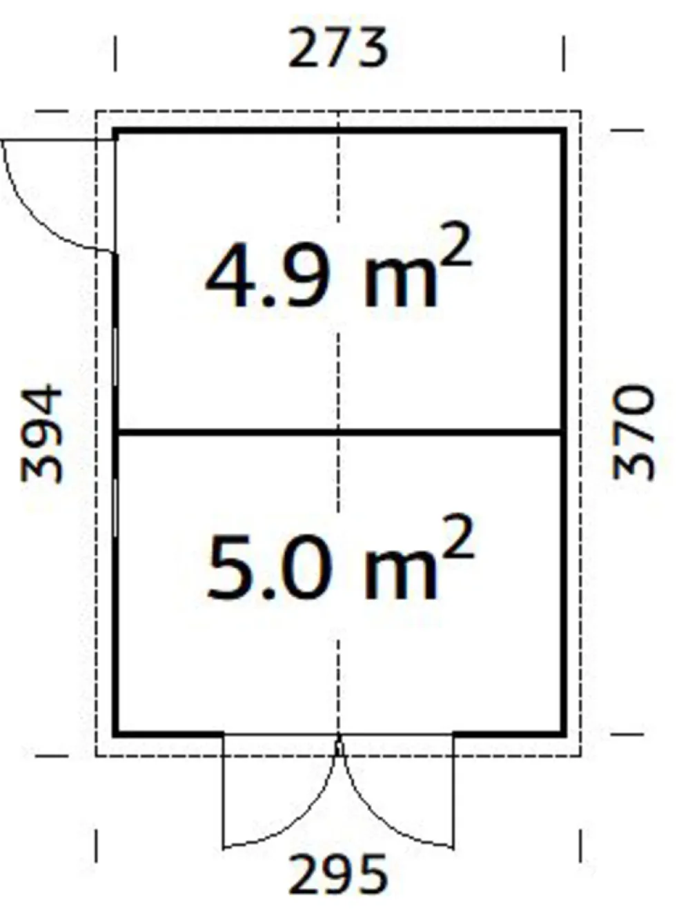 Förråd Aksel 9,9 m² 273 x 370 cm Palmako