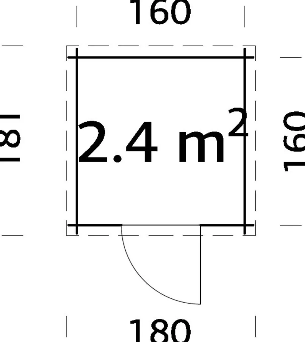 Förråd Iris 2,4 m² 176 x 176 cm Palmako