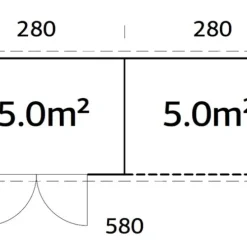 Förråd Alma 560 x 184 cm 5,2 + 6,8 m² Palmako