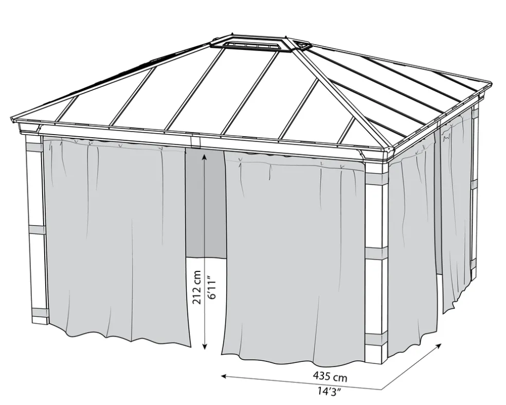 Gardinset t/paviljong Dallas 422 x 422 cm Canopia by Palram