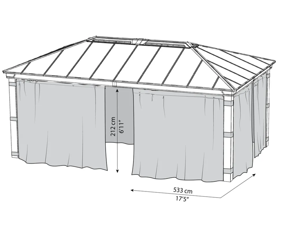 Gardinset t/paviljong Dallas 607 x 422 cm Canopia by Palram