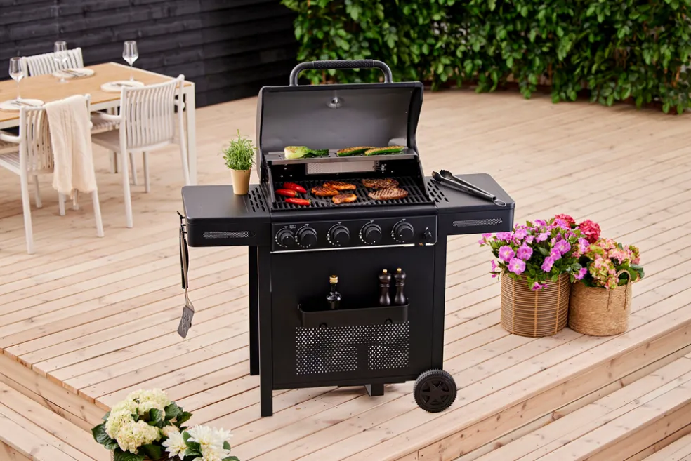 Gasolgrill 4 brännare + 1 bakre brännare 16,9 kW Grillexpert