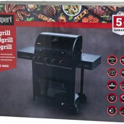 Gasolgrill 4 brännare + 1 bakre brännare 16,9 kW Grillexpert