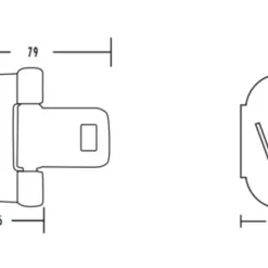 Gångjärn Innerdörr 46 x 65 mm Vit 2-pack