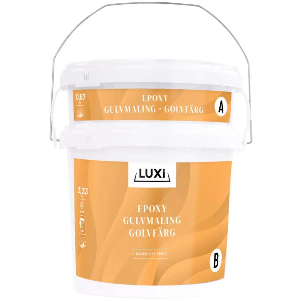 Golvfärg Epoxy 2-komponent Ljusgrå 4 kg Luxi