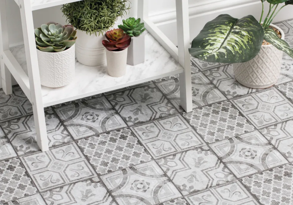 Golvplatta Grey Morrocan Style 30,5 x 30,5 cm 11-pack D-c-fix