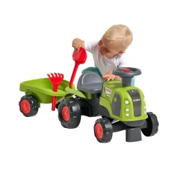 Gåtraktor Claas m/släp Grön Falk