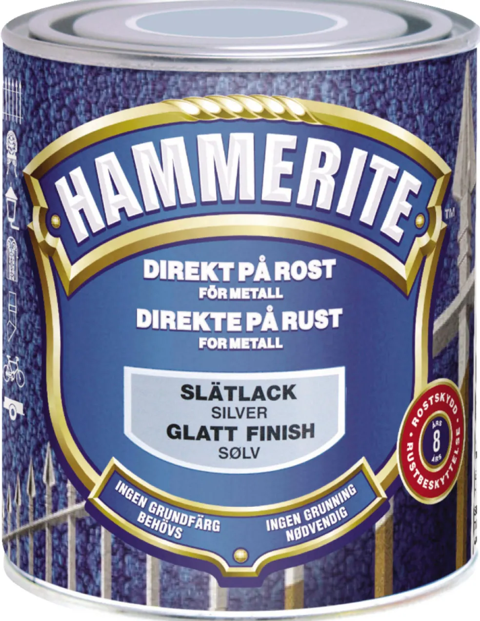 Hammarlack Slät Silver 750 ml Hammerite