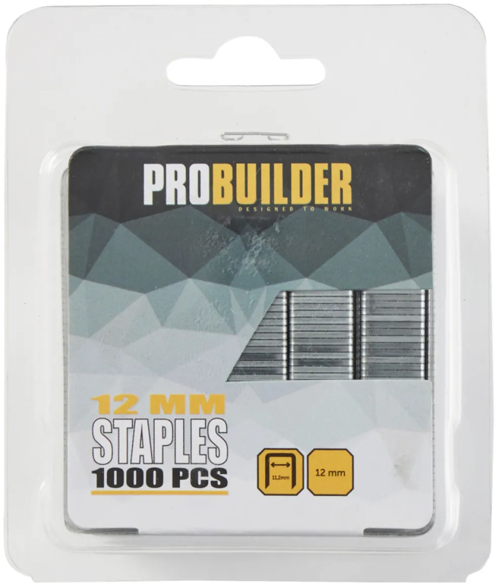 Häftklammer 10J 12 mm 1000-pack Probuilder