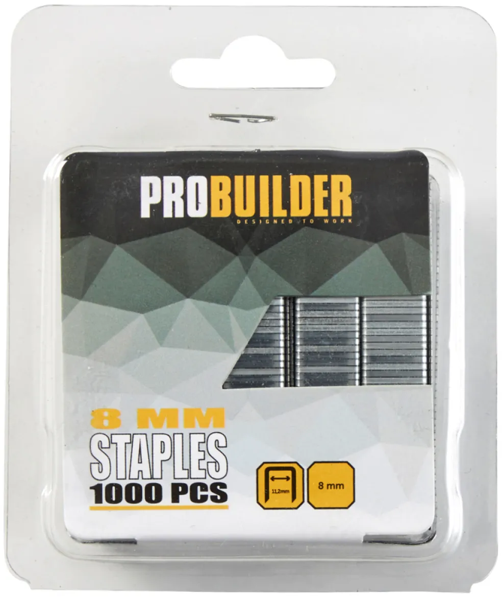 Häftklammer 10J 8 mm 1000-pack Probuilder