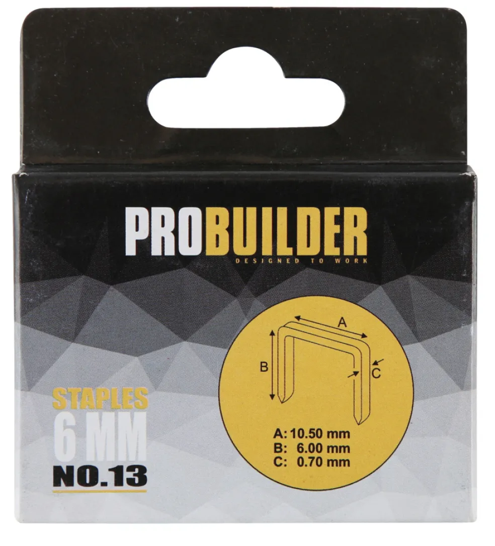 Häftklammer No13 6 mm 1000-pack Probuilder