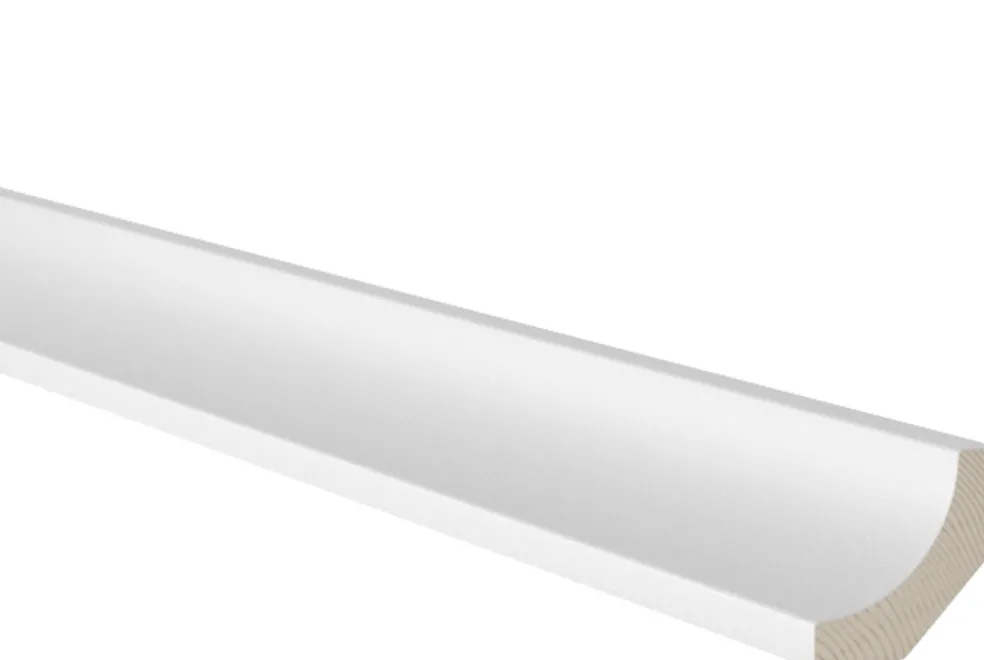 Hålkälslist Furu Vit 15 x 43 mm - 3,6 m