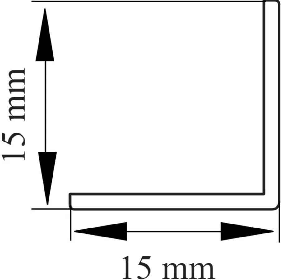 Hörnlist PVC Vit 15 x 15 mm - 2,5 m Primo
