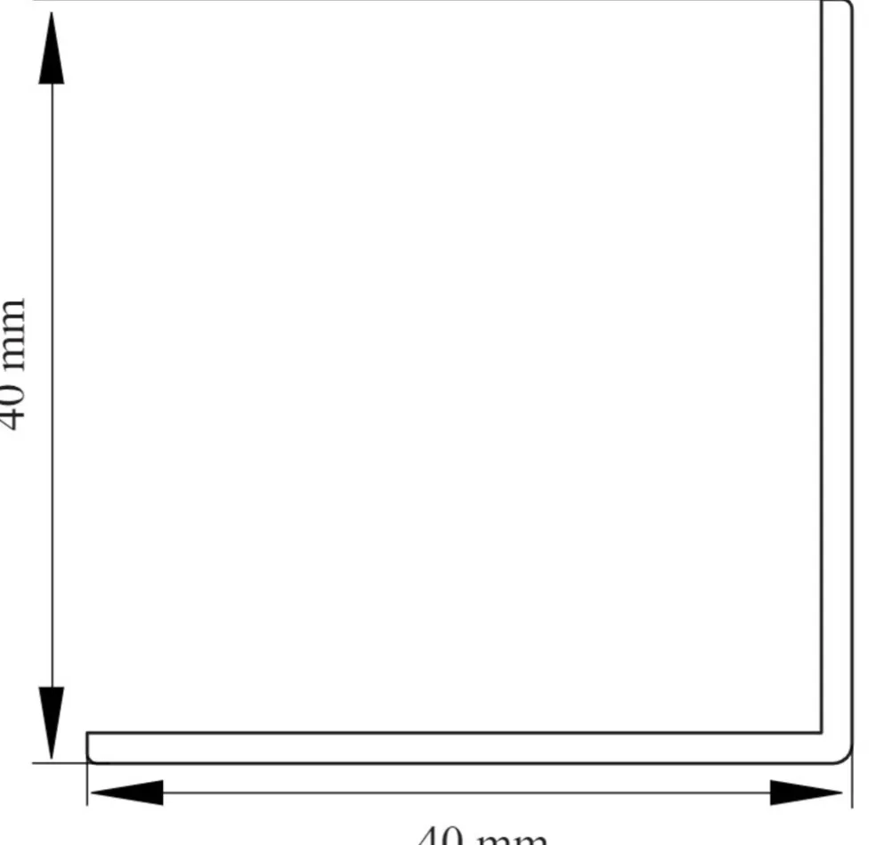 Hörnlist PVC Vit 40 x 40 mm - 2,5 m Primo