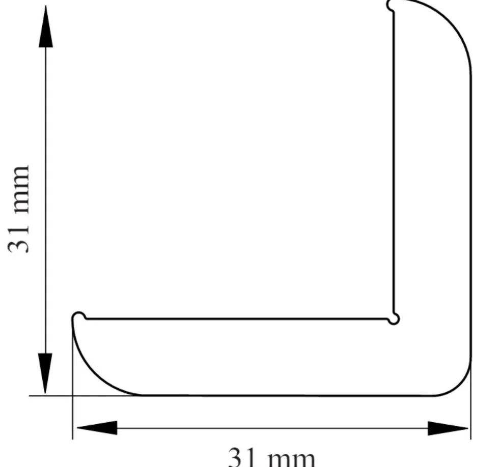 Hörnlist PVC Vit 31 x 31 mm - 2,5 m Primo